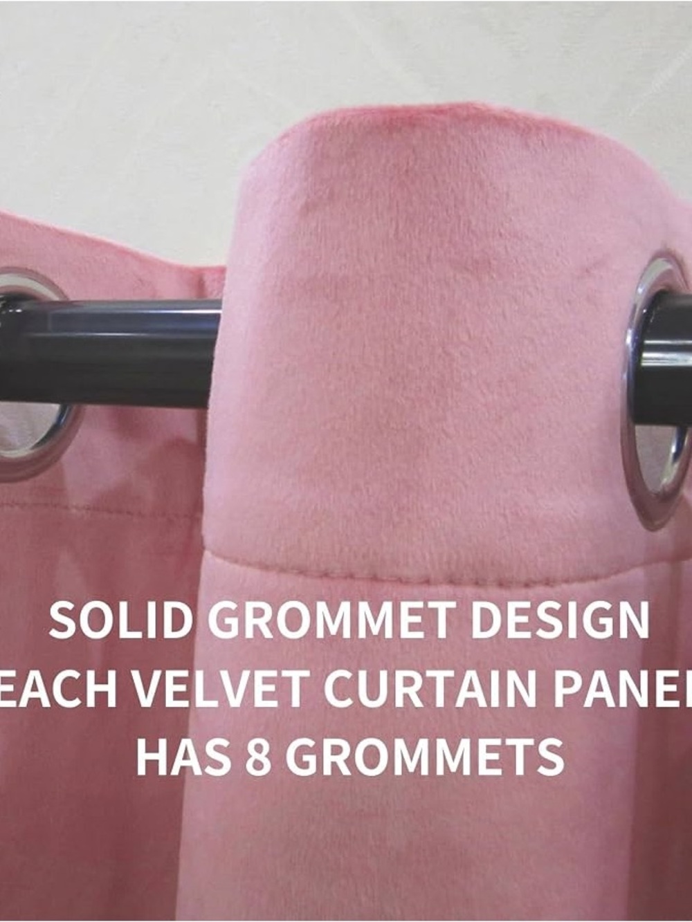 Aljctns Blush Pink Velvet Curtains 84 inches 2 Panels Set - Picture 7 of 10